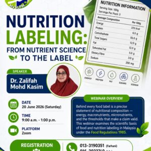 NUTRITION LABELLING | 20 JUN 2026 | Sabtu |  9AM - 1PM